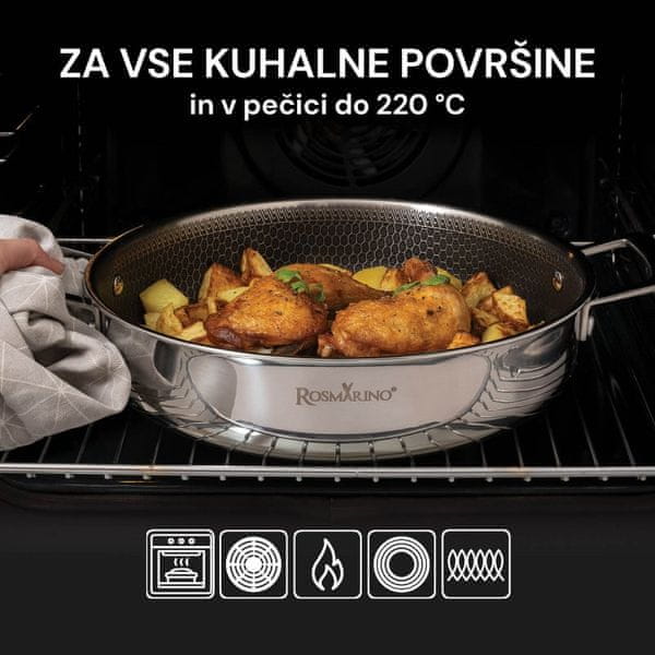 Uporaba v pečici do 220 stopinj