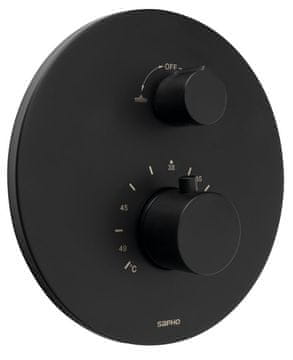 SAPHO Vgradna termostatska prha z dvema izhodoma, črna mat finish