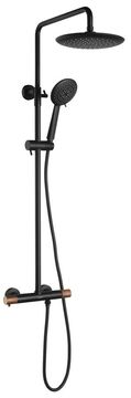 SAPHO SOLARIS Termostatski Tuš Set, Črna/Medenina, Mat Finish