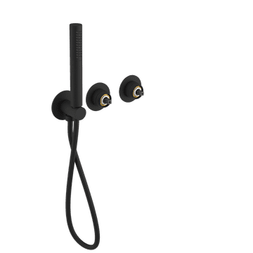 SAPHO ULTRAMIX vgradna črna mat kopalniška armatura z ročno prho, 2 izhoda