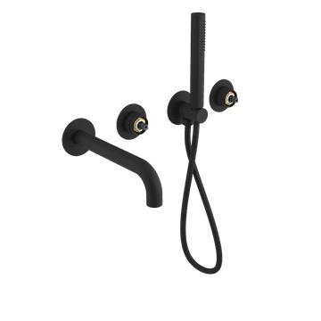 SAPHO ULTRAMIX Črna mat vgradna kopalniška armatura s hubico in ročno prho, 2 izhoda