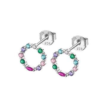 Lotus Silver Srebrni uhani za ženske z bleščečim prstanom LP3246-4 / 1