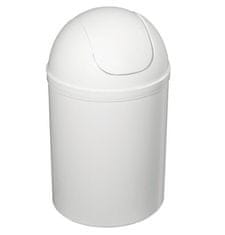 AQUALINE Beli Plastični Odpadkovni Koš s Pokrovom, 5l
