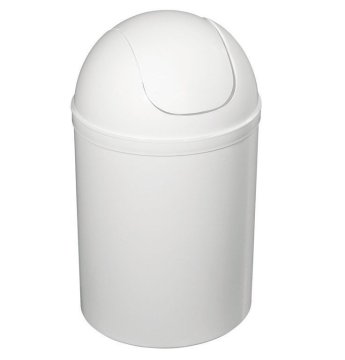 AQUALINE Beli Plastični Odpadkovni Koš s Pokrovom, 5l