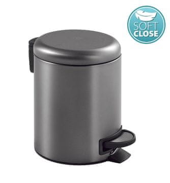 Gedy Elegantni Koš za Odpadke 3L, Soft Close, Gun Metal Finish