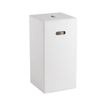 Gedy Luksuzna peresna košara s tekstilno vrečko, kvadratna, bela, 30x61,8x30 cm