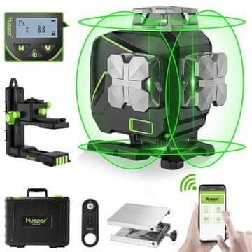 Huepar Huepar S04CG PRO16 linijski gradbeni laserski nivelir Bluetooth + daljinec