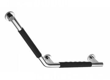 SAPHO LEVO Lomeno Ročaj za Kopalnico 135° s Protiskluzno Površino, Nerez Lesk