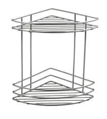 AQUALINE Dvojna Kromirana Kotna Polica CHROM LINE za Kopalnico