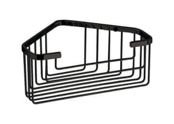 Gedy Mat Črna SMART Kotna Polica Iz Nerjavečega Jekla za Kopalnico