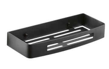 Gedy SMART Kotna Polica za Kopalnico 210x45x210 mm, Črna Mat, Inox