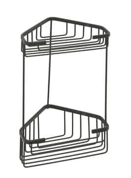 Gedy Dvostopenjska kotna polica SMART, mat črna, 200x325x151mm