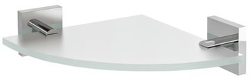 SAPHO X-SQUARE Kotna Stenska Polica 200x200mm - Krom/Mlečno Steklo