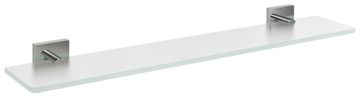 SAPHO X-SQUARE Steklena Polica 600mm, Kromiran/Mlečno Steklo