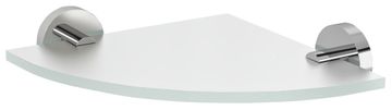 SAPHO Stenska kotna polica X-ROUND, krom/mlečno steklo, 200x200mm