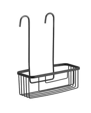 Gedy Polička za kopalnico SMART, črna mat, 300x375x120 mm, na baterije