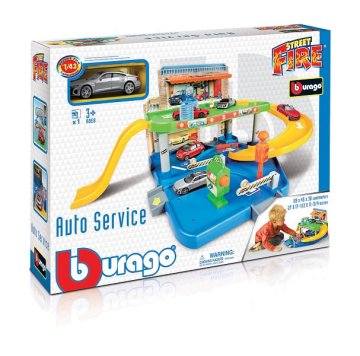 BBurago - Ulični požar, Garaža z garažo + avto, 1:43
