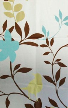 AQUALINE Kopalniška Vozišča Zavesa 180x180cm, Vodoodporna Vinyla, Floral Design