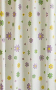 AQUALINE Vinilna Kvetena Tuš Zavesa 180x200 cm – Vodoodporna z Ojačanimi Obešalnimi Obročki