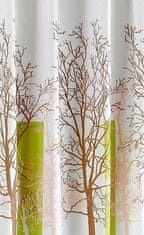 AQUALINE Tuš Zavesa 180x180cm, Poliester, Bela/Zelena, Drevesni Vzorec