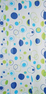 AQUALINE Vinilna Tuš Zavesa Bubbles 180x200cm – Moderne Oblikovanje in AntiCalc zaščita