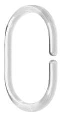 AQUALINE Prozorni plastični obročki za tuš zaveso, 12 kosov