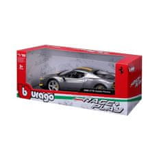 BBurago - RACE+PLAY, Ferrari 296 GTB ASSETTO FIORANO, kovinsko siva, 1:18