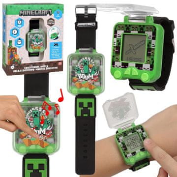 sarcia.eu Minecraft Večfunkcionalna izobraževalna ura z igrami, alarmom in štoparico za otroke