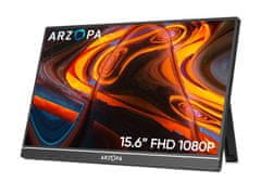 Arzopa A1T prenosni monitor 40cm (15,6), FHD, IPS, 60Hz, mHDMI, USB-C, zvočniki, na dotik (A1T-BLACK)