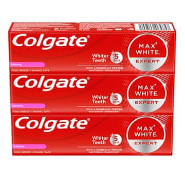 Colgate Max White Expert Original belilna zobna pasta 3 x 75 ml