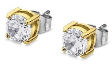 Lotus Style Moderni pozlačeni uhani s cirkoni LS2167-4/3