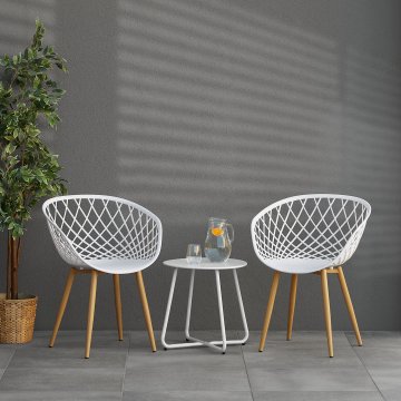 Homestyle4U Vrtni stolčki, 62x80x57 cm, bela, 4-oset