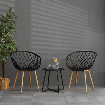 Homestyle4U Vrtni stolčki, 62x80x57 cm, črna, komplet 6