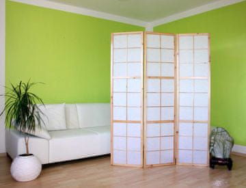 Homestyle4U Pregrada za prostor, Shoji 3-delna, 132x2,2x175 cm, rjava