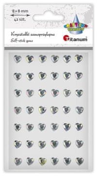 shumee Samolepilni kristali Srčki srebrni 42 kosov