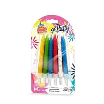 shumee Barvite rojstnodnevne svečke z bleščicami 8 cm 12 kosov