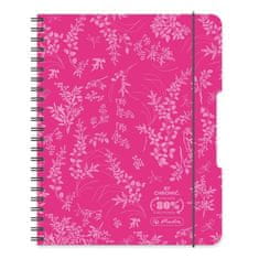 shumee Spiralni zvezek B5/80K kvadratni roza (2 kosa)