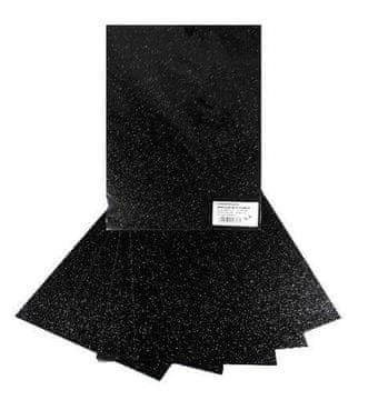shumee Črn bleščeč karton 250 g 25 x 35 cm 5 listov