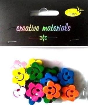 shumee Leseni gumbi pisane rože 20mm 6g