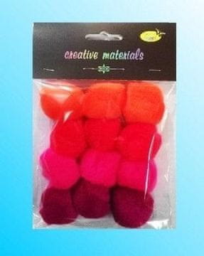shumee Akrilni pomponi rdeči in roza 40 mm 12 kosov
