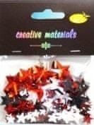 shumee Kristalni elementi zvezdice rdeči 6-22 mm 20 g