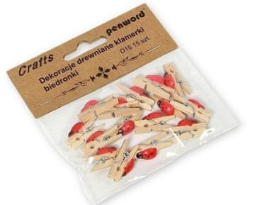 shumee Leseni okraski, sponke za pikapolonice, 15 kosov.