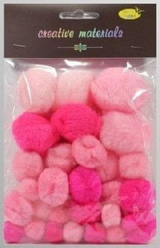 shumee Roza pomponi v tonu 15-40 mm, 30 kosov