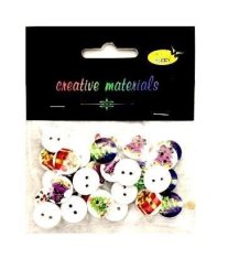 shumee Beli zimski gumbi s potiskom 15g