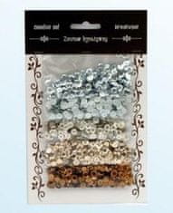 shumee Komplet srebrno rjavih bleščic 6 mm 30 g