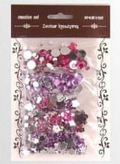 shumee Komplet roza in vijoličnih kamnov 35g