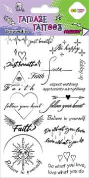 shumee Začasne tetovaže z besedami HAPPY COLOR