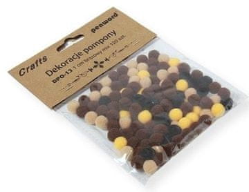 shumee Okraski čofki 1cm mešanica rjave barve 120 kosov