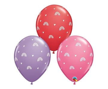 shumee Balon z vzorcem boho mavric in srčkov 28 cm 25 kosov