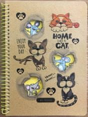 shumee Spiralni zvezek A5/80K na kvadrat, kraft Mačke in miši